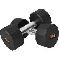 12-Sided Rubber-Coated Dumbbells 26kg - Non-Slip Steel Grip, Anti-Roll, Home Gym Weights