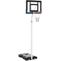Adjustable Outdoor Basketball Hoop Set 2.1-2.6m - Family Garden Sports Game, White