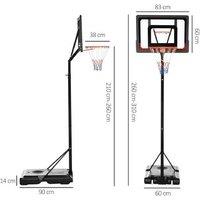 Adjustable Basketball Hoop Set with Wheels - Outdoor Sports Game, 2.1-2.6m Height Range