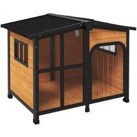 Outdoor Dog Kennel with Open Roof & Large Window - Weatherproof, Spacious, For Large Breeds