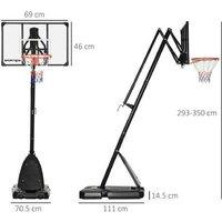 Adjustable Outdoor Basketball Hoop Set - 2.4-2.9m Height, Sturdy Base, Mobile Wheels - Family Garden Sports Game