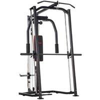 3-in-1 Smith Machine Multi-Gym Station - Adjustable Steel Frame, Dual Pulley, Chest Press & Squat Rack, 100kg Capacity