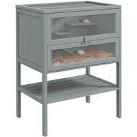 3-Tier Hamster Cage - Multi-Level Small Pet Habitat with Open Top & Storage Shelf, Grey