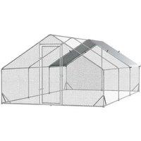 Galvanised Walk-In Chicken & Small Pet Run with Weather Cover, 6x3x2m - Secure Outdoor Enclosure for Chickens, Rabbits & Ducks