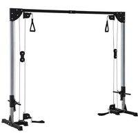 Power Rack with Cable Pulley System - Full Body Multi-Gym Station, Steel Frame, 100kg Capacity, Compact Home Gym