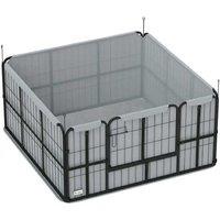 Steel Dog Whelping Box & Playpen - Windproof, Washable, Medium & Small Breeds, 122x122cm