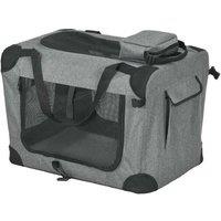 Portable Folding Small Pet Carrier Bag - Oxford Fabric, Grey, for Cats & Small Dogs