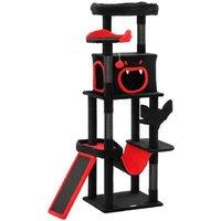 152cm Multi-Level Gothic Cat Tree - Plush Sisal Tower, Coffin Bed, Condo for Large Cats