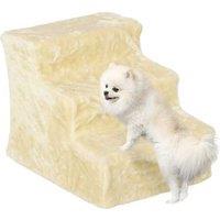 3-Step Plush Dog Stairs - Portable Bed Ladder for Small Pets, Soft Flannel, Lightweight