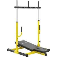 Vertical Leg Press Machine - Olympic 2" Plate, Adjustable Resistance, Steel Frame, 300kg Capacity - Compact Home Gym Equipment, Yellow