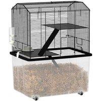 3-Tier Hamster & Gerbil Cage - Deep Base, Multi-Level, Wheels, Easy Clean