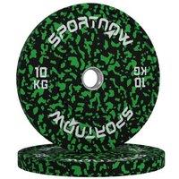 Olympic Rubber Weight Plates 10kg - 2" Holes, Heavy-Duty Rubber, Home Gym Strength Training