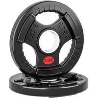 Tri-Grip Olympic Weight Plates - 2" Steel Core Pair, Heavy-Duty PVC, Universal Fit