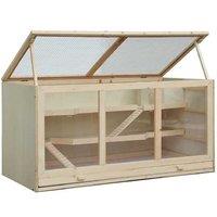 Hamster Cage for Dwarf Hamsters & Gerbils, Easy Clean, Multi-Level, 115x60x58cm Natural Wood