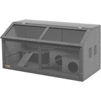 Wooden Hamster Cage for Small Pets - Top Open, Bridge, Hut, Easy Access, 85x45x44cm