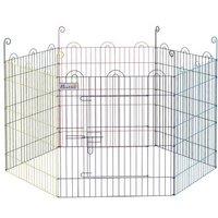 6-Panel Small Pet Playpen Crate with Door - Portable Hamster Cage, Rabbit Hutch & Guinea Pig Run