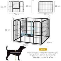 Heavy-Duty Foldable Dog Playpen - Secure Indoor/Outdoor Pet Fence, Large 82x82x60cm, Portable Metal Panels