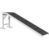 Non-Slip Dog Ramp with Platform - Senior & Small Breed Mobility Aid, White/Grey