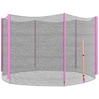 8ft Trampoline Safety Net Replacement - Pink - No Poles - Outdoor Play, Weatherproof, Universal Fit