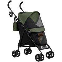 Lightweight Portable Dog Stroller with Strap, Storage & Cup Holder - Compact Pet Pram for Small Breeds