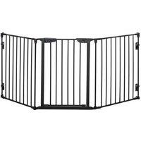 3-Panel Metal Pet Safety Gate - Small Animal Barrier, Fireplace Guard, Foldable Fence