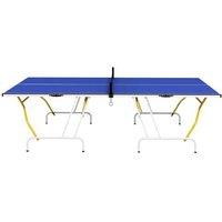 Ergonomic Adjustable Folding Table Tennis Table - Steel Frame, 9ft, Blue, Multi-Use