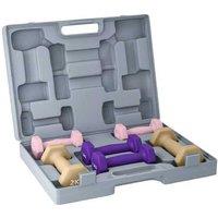 9kg Adjustable Dumbbell Set with Carry Case - Steel Core, Anti-Roll, Compact Home Gym Weights (1kg-2kg)