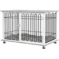 Large Dog Crate Table - Lockable, Cushioned, Heavy-Duty Indoor Kennel