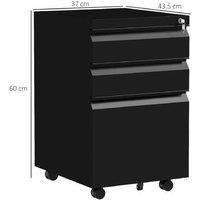 Steel Lockable 3-Drawer Filing Cabinet with Pencil Tray - A4 Office Storage