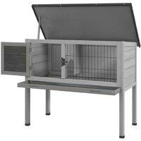 Rabbit Hutch & Guinea Pig House - Easy Clean Tray, Asphalt Roof, Indoor/Outdoor Small Pet Shelter