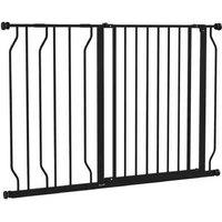Wide Adjustable Steel Dog Safety Gate - Pressure Fit, Double-Locking, for Small & Medium Breeds, Hallways & Stairs