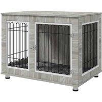Indoor Dog Kennel - Double Door, Cushioned Crate for Large Breeds, Modern Grey, 1067481.5cm