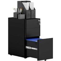 3-Drawer Metal Filing Cabinet with Lockable Storage - Under Desk, Industrial Steel, Compact 30cm