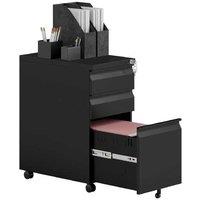 Metal 3-Drawer Lockable Filing Cabinet with Wheels - Under Desk Storage Solution