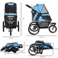 Foldable Dog Stroller with Canopy - 3-Wheel, Portable, Medium/Small Breeds