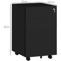 Steel 3-Drawer Vertical Filing Cabinet - Lockable, Mobile, A4/Legal Size Storage