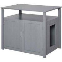 Modern Space-Saving MDF Cat Litter Box Side Table with Magnetic Door - Hidden Cat Furniture