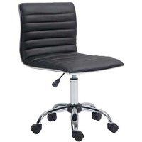 Armless Ergonomic PU Leather Office Chair - Adjustable Height, Swivel, Chrome Base