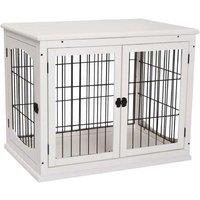 MDF 3-Door Small Indoor Pet Cage - Secure Dog & Small Animal Crate, Easy Clean, White