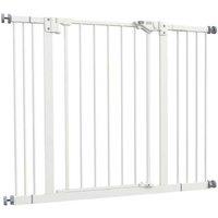 Adjustable Metal Dog Safety Gate - Auto-Close, Heavy-Duty, 74-100cm Wide, for Doorways & Stairs