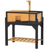 Tortoise House with Storage, Tray & Lamp Holder - Yellow - Spacious Small Pet Enclosure