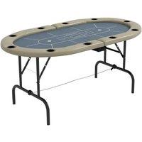 10 Player Folding Poker Table - Outdoor Games, Felt Top, Cup Holders, Foldable Design