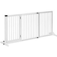3-Panel Adjustable Dog & Small Pet Safety Gate - Lockable, White, 113-166cm Wide