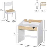 Kids Storage Desk & Chair Set - Solid MDF, Easy-Clean, Compact for Playrooms & Living Rooms (Ages 3-6)