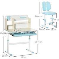 Blue Kids Storage Desk & Chair Set - Adjustable, Easy-Clean, Ergonomic Study Table
