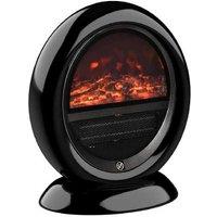 Freestanding Electric Fireplace Heater with Realistic Flame Effect - 1500W Portable Black Stove