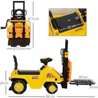 Kids Ride-On Forklift Truck (Ages 3+), Manual, Imaginative Construction Toy, Storage & Sound