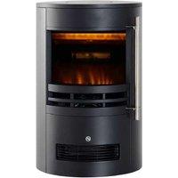 Freestanding Electric Fireplace Heater - 2 Heat Settings, Realistic LED Flame, Overheat Protection