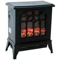 Freestanding Electric Fireplace Heater with Adjustable LED Flame, 1000/2000W, Overheat Protection - HOMCOM