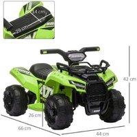 Kids Ride-On Electric Quad Bike ATV 6V with Headlights - Outdoor Toy for Ages 18-36 Months, Green